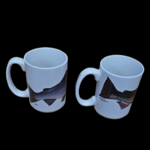 Vintage Angler’s Expressions Geoff Hager Trout Mugs Set of 2 - Picture 2 of 7
